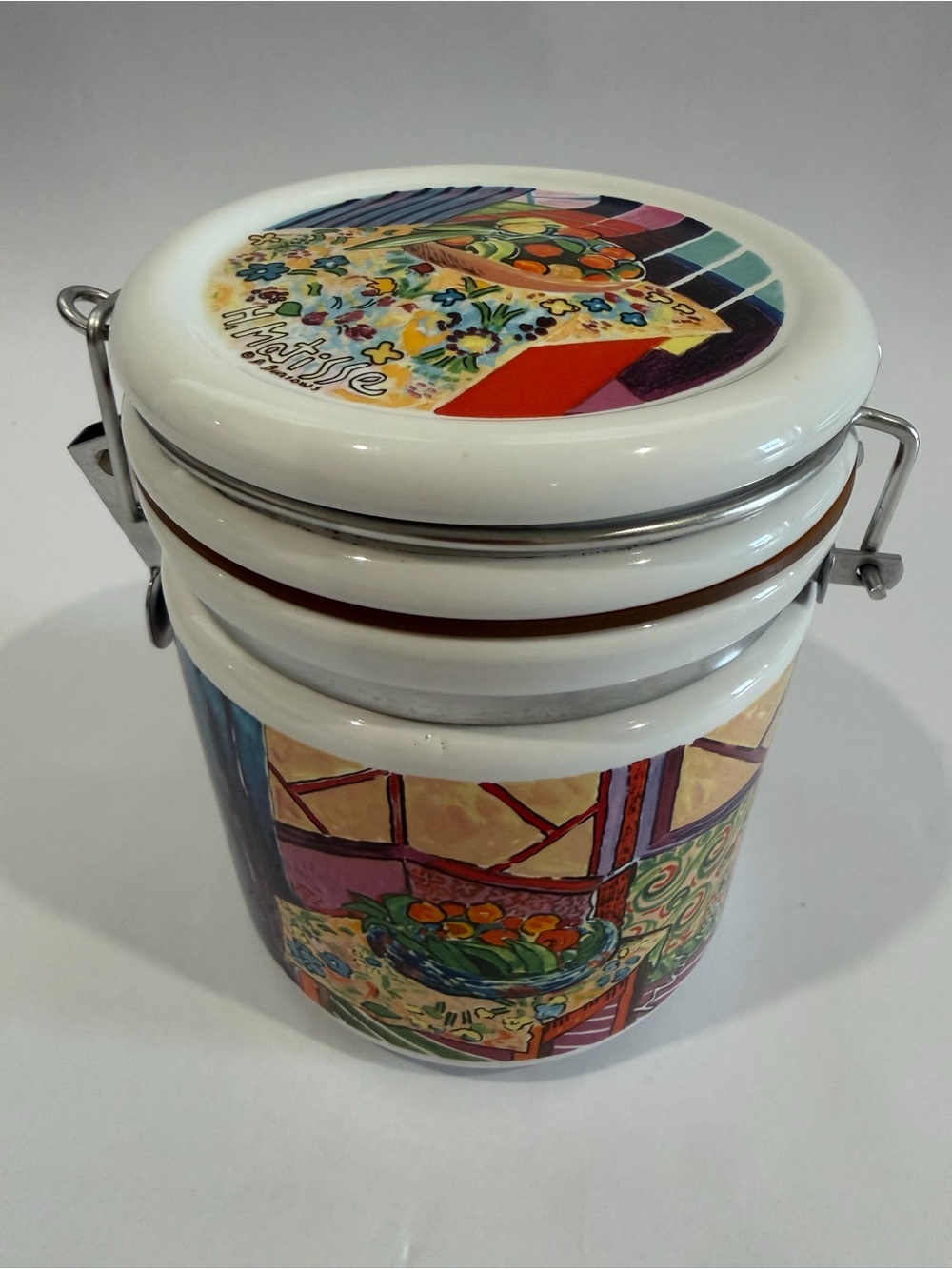 Multicolor Vintage Ceramic Airtight Food Storage Jar with Clamp Lid